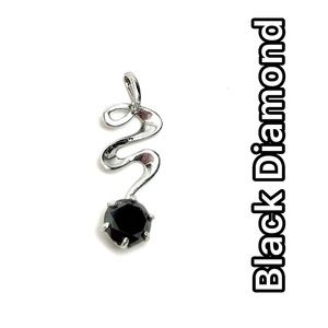 NWT 2.03Ct BLACK &  ROW WHITE NATURAL DIAMONDS 925 ST SILVER PENDANT JEWELRY